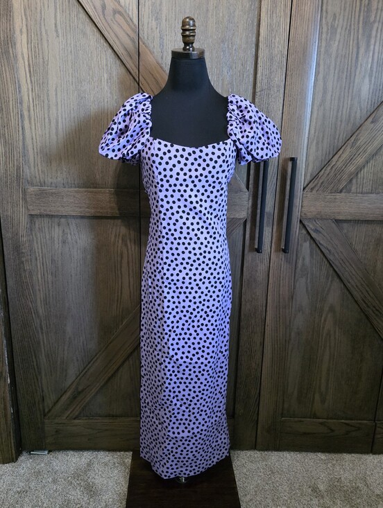 Zara Dresses & Skirts - NWT Zara Lavender Maxi Dress with Black Polka Dots